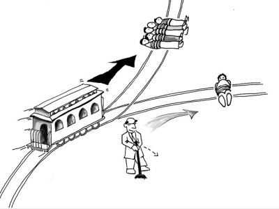 Философская "проблема вагонетки". Иллюстрация: thequestion.ru Философская "проблема вагонетки". Иллюстрация: thequestion.ru