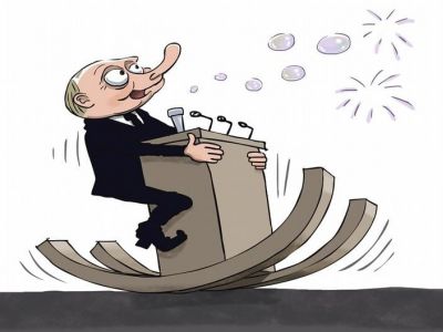 Скачущий в поход. Карикатура С.Елкина: dw.com Скачущий в поход. Карикатура С.Елкина: dw.com