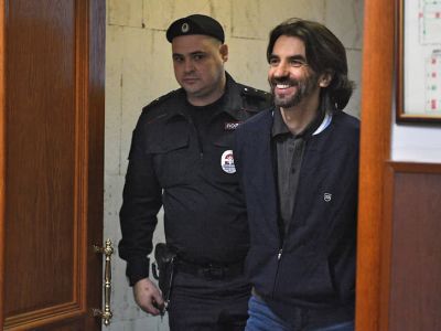 Рассмотрение ходатайства следователя о продлении срока стражи экс-министру по делам Открытого правительства Михаилу Абызов. Фото: Эмин Джафаров/Коммерсант