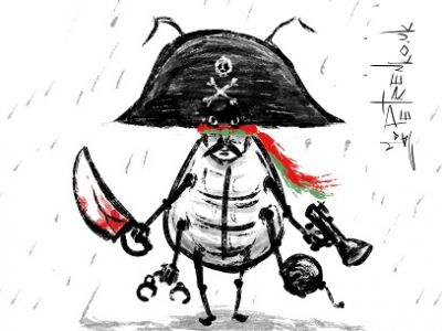 Тараканище - воздушный пират. Карикатура А.Петренко: www.instagram.com/petrenkoandryi