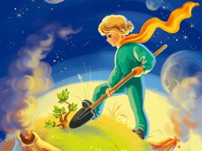 Маленький принц очищает планету. Иллюстрация: flamp.ru Маленький принц очищает планету. Иллюстрация: flamp.ru