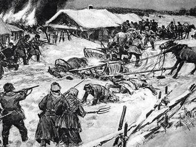 Муромцевское восстание, 1930 г.: бой крестьян с коллективизаторами. Иллюстрация: livejournal.com Муромцевское восстание, 1930 г.: бой крестьян с коллективизаторами. Иллюстрация: livejournal.com