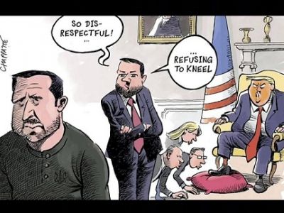 "Это так неуважительно - не вставать на колени!" Карикатура: t.me/lushnikov_Alexey "Это так неуважительно - не вставать на колени!" Карикатура: t.me/lushnikov_Alexey