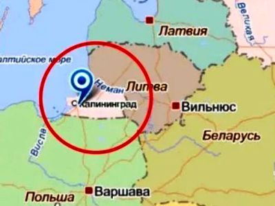 Калининград на карте. Фото: yaplakal.com