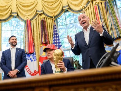Дональд Трамп, Джей ди Вэнс и Джанни Инфантино